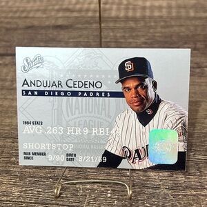 Andujar Cedeno San Diego Padres 1995 Baseball Card Signature